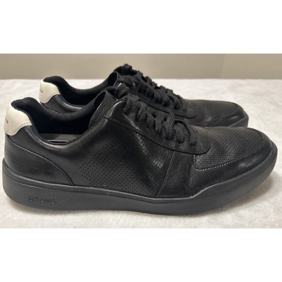Cole Haan Grand Crosscourt Mens Size 10.5 W Black Leather Perforated C33989 - Picture 1 of 9